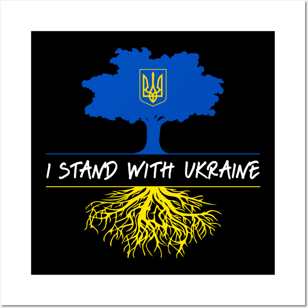 I Stand With Ukraine Support Ukraine Ukrainian Tree Wall Art by Scar